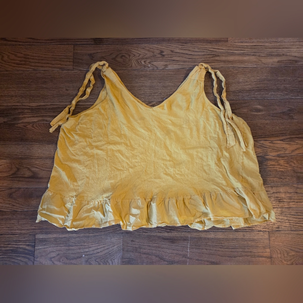 Terra & Sky Mustard Camisole with Ruffle Hem